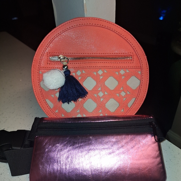 Handbags - Coral and Metallic Pink Women's Bag Set NWOT